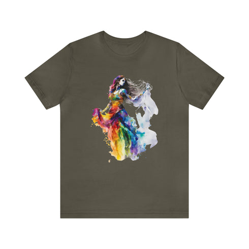 Rainbow Belly Dancer's Pose - Short Sleeve Tee Army